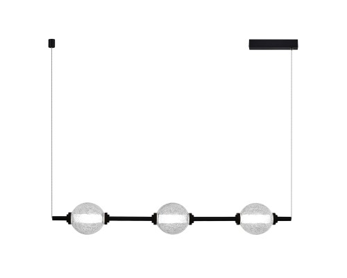 SL6120.403.03 Светильник подвесной ST-Luce Черный/Прозрачное кракелированное стекло LED 3*8,5W 3000K PEEK