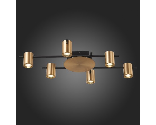 SL1207.402.06 Светильник потолочный ST-Luce Черный/Латунь GU10 6*7W VEROLI