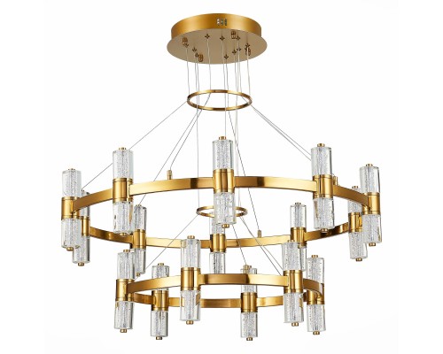 SL6007.203.32 Люстра подвесная ST-Luce Латунь/Прозрачный LED 32*2,5W 4000K GEMINA