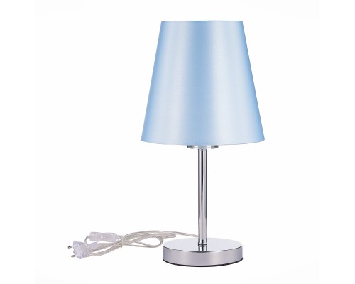 SLE105614-01 Прикроватная лампа Хром/Светло-голубой E14 1*40W PERAMONE