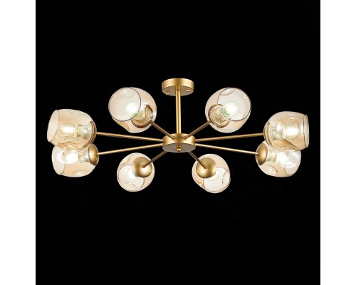 SLE155412-08 Светильник потолочный Золотистый/Янтарный E27 8*60W PALLO