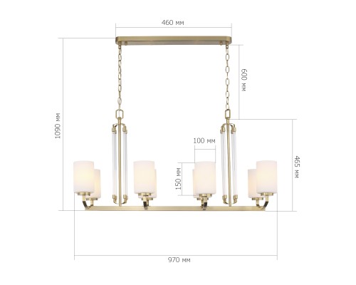 SL1403.333.08 Люстра подвесная ST-Luce Латунь/Прозрачный E27*8 40W ОПАЛ