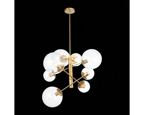 SL1150.203.08 Светильник подвесной ST-Luce Матовое золото/Прозрачный E27 8*40W (из 3-х коробок) LIORA