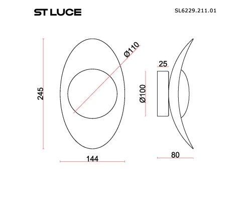 SL6229.211.01 Светильник настенный ST-Luce Золотистый/Алебастр LED 1*7W 3000K PEARL