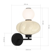 SL6134.411.01 Светильник настенный ST-Luce черный/желтый, опаловый LED 1*8W 3000K FLORENTINI