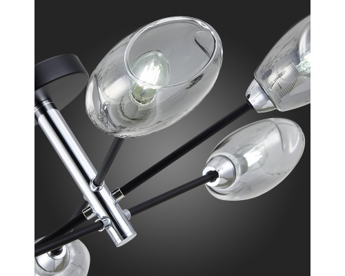 SLE155512-06 Светильник потолочный Черный, Хром/Дымчатый E14 6*40W GLOA