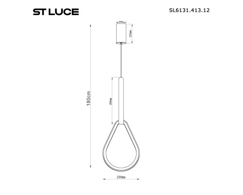 SL6131.413.12 Светильник подвесной ST-Luce Черный/Черный, Терракотовый LED 1*12W 4000K SHAPE