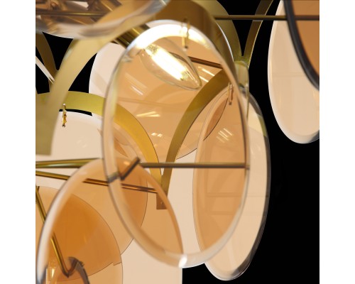 SL1161.333.09 Люстра подвесная ST-Luce Латунь/Янтарный E14 9*60W FAZIA