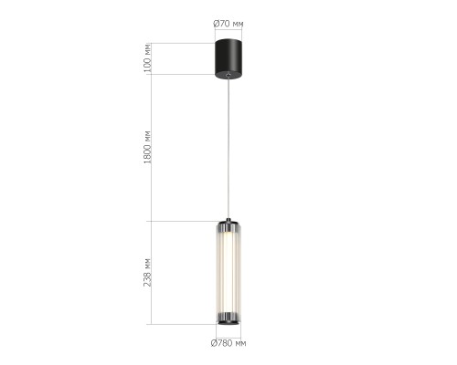 SL6224.403.01 Светильник подвесной ST-Luce Черный/Прозрачный LED 1*8W 4000K БАМБУ