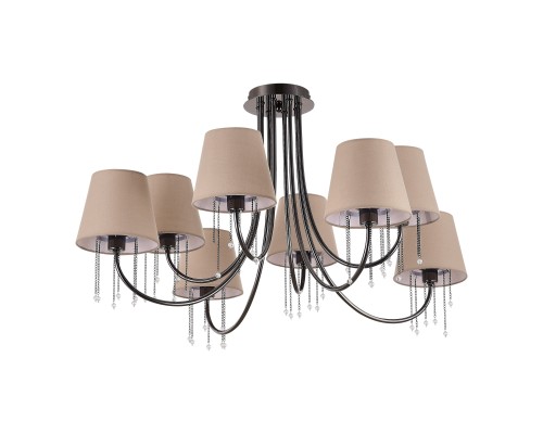 SLE1118-802-08 Светильник потолочный Черный хром/Бежевый E14 8*40W ALLURIA
