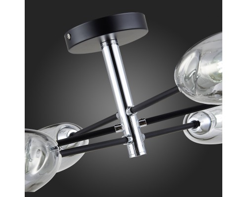 SLE155512-06 Светильник потолочный Черный, Хром/Дымчатый E14 6*40W GLOA