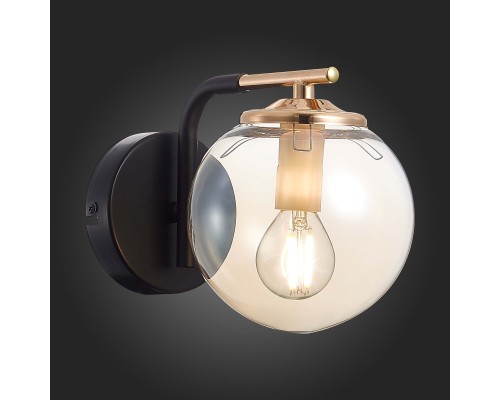 SLE106901-01 Светильник настенный Черный/Янтарный E14 1*40W LITERNO