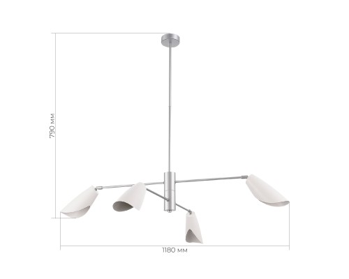 SLE1254-103-04 Светильник подвесной Серебристый/Белый E14 4*60W ALTON