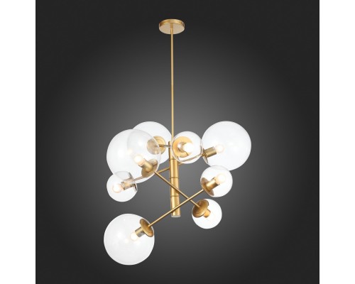 SL1150.203.08 Светильник подвесной ST-Luce Матовое золото/Прозрачный E27 8*40W (из 3-х коробок) LIORA