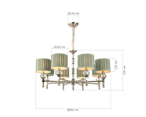 SL1121.103.08 Люстра подвесная ST-Luce Никель/Оливковый E14 8*40W OLEO
