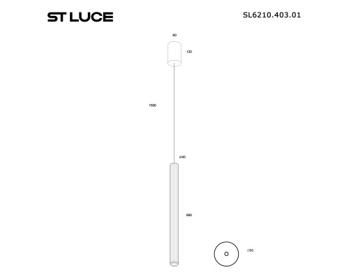 SL6210.403.01 Светильник подвесной ST-Luce Черный/Черный, Золотистый LED 1*7W 3000K LILT