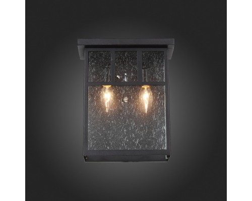 SL079.401.02 Светильник уличный настенный ST-Luce Темный кофе/Прозрачное кракелированное стекло E14 GLAZGO