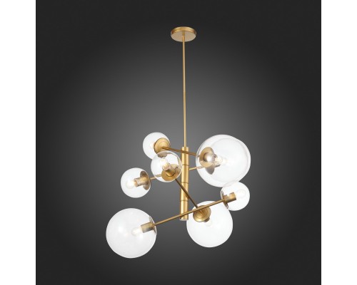 SL1150.203.08 Светильник подвесной ST-Luce Матовое золото/Прозрачный E27 8*40W (из 3-х коробок) LIORA