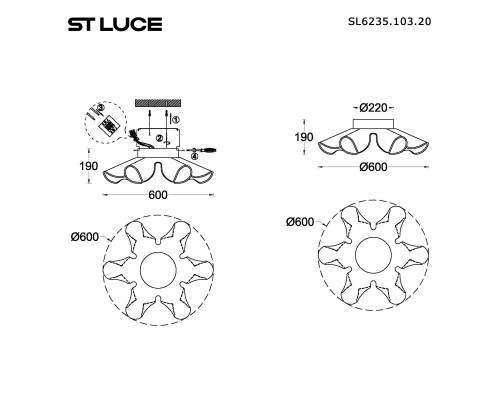 SL6235.103.20 Светильник подвесной ST-Luce Никель/Прозрачный LED 1*20W 4000K FAIRY