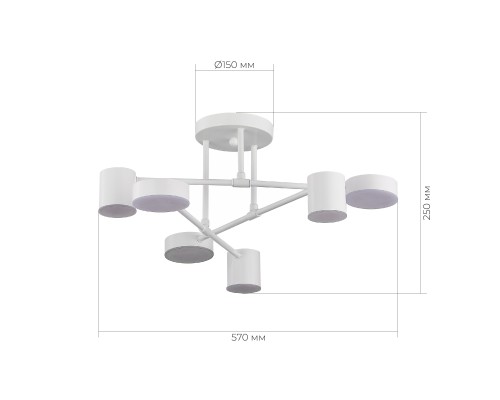 SLE201052-06 Светильник потолочный Белый/Белый LED 6*7W 4000K НОБЕЛЬ