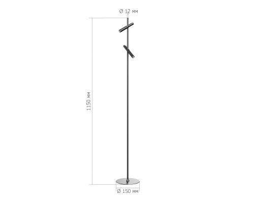 SL6210.405.02 Светильник напольный ST-Luce Черный/Черный, Золотистый LED 2*3W 3000K LILT