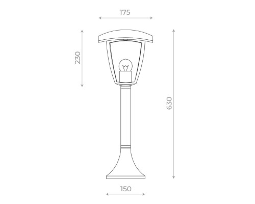 SL081.405.01 Светильник уличный наземный ST-Luce Черный/Черный, Прозрачный E27 1*40W SIVINO