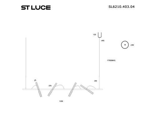 SL6210.403.04 Светильник подвесной ST-Luce Черный/Черный, Золотистый LED 4*3W 3000K LILT