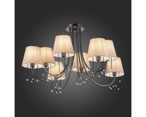 SLE1118-802-08 Светильник потолочный Черный хром/Бежевый E14 8*40W ALLURIA