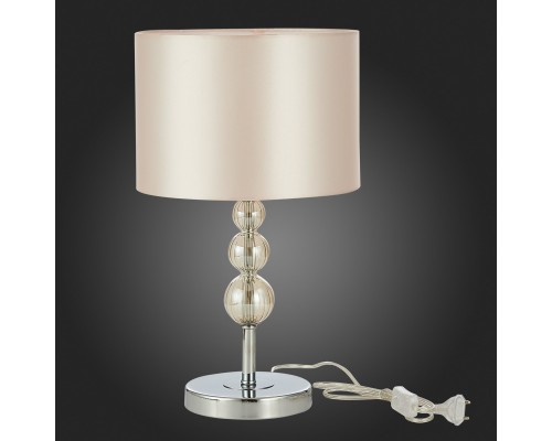 SLE105704-01 Прикроватная лампа Хром/Светло-бежевый E14 1*40W RAMER