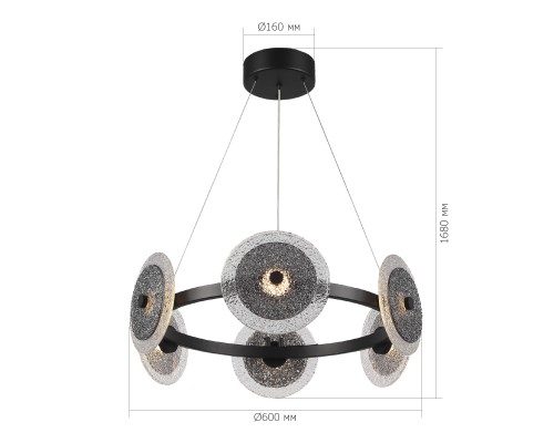 SL6142.433.01 Светильник подвесной ST-Luce черный/дымчатый LED 1*34W 4000K ALUMNO