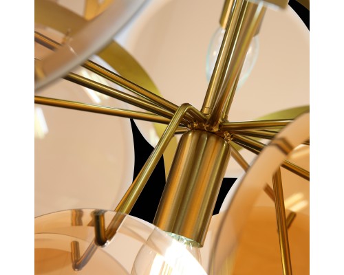 SL1161.333.09 Люстра подвесная ST-Luce Латунь/Янтарный E14 9*60W FAZIA