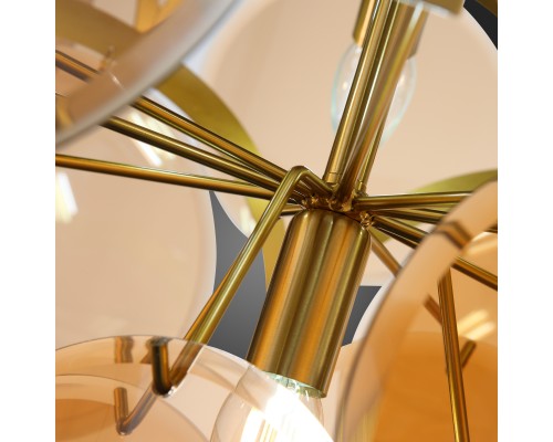 SL1161.333.09 Люстра подвесная ST-Luce Латунь/Янтарный E14 9*60W FAZIA