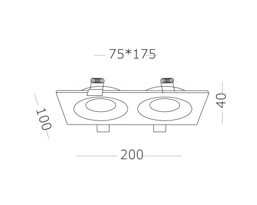 ST259.508.02 Св-к встр. Белый GU10 2*50W IP44 L100xW200xH40 -V Без ламп Встраиваемые светильники
