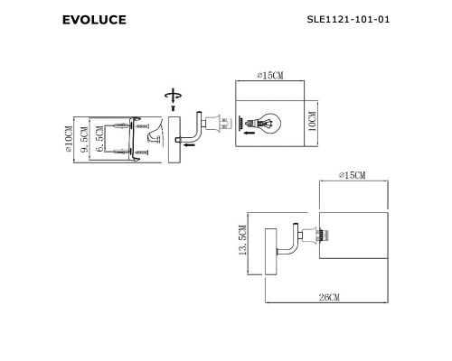 SLE1121-101-01 Светильник настенный Хром/Молочно-Белый E14 1*40W AERIN