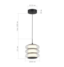 SL6239.403.03 Светильник подвесной ST-Luce черный/прозрачный LED 1*16W 3000K FRITTELA