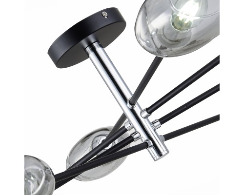 SLE155512-08 Светильник потолочный Черный, Хром/Дымчатый E14 8*40W GLOA