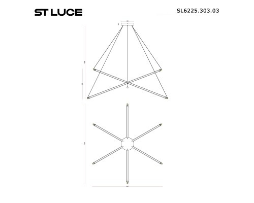 SL6225.303.03 Светильник подвесной ST-Luce Латунь/Терракотовый, Белый LED 3*13W 3000K BRICK