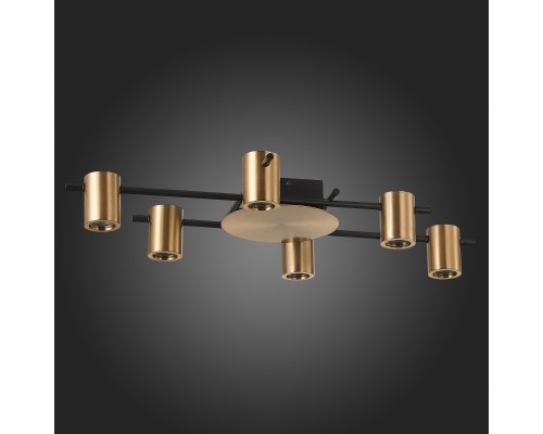 SL1207.402.06 Светильник потолочный ST-Luce Черный/Латунь GU10 6*7W VEROLI