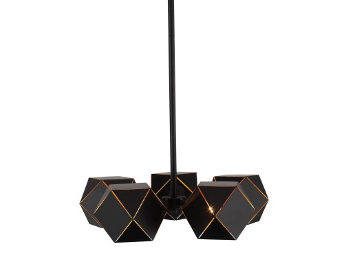 SL258.402.05 Люстра потолочная ST-Luce Черный/Черный, Золото E14 5*40W ЭНИГМА