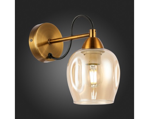 SLE110001-01 Светильник настенный Бронза/Янтарный E27 1*60W ACRO