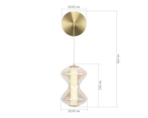 SL6136.201.01 Светильник настенный ST-Luce золото/коньячный LED 1*6W 3000K SPINE