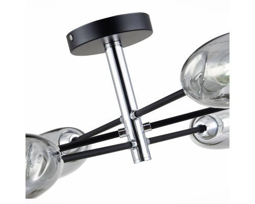 SLE155512-06 Светильник потолочный Черный, Хром/Дымчатый E14 6*40W GLOA