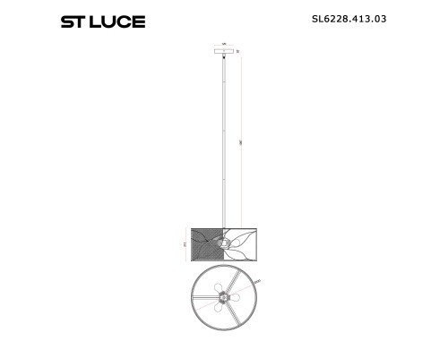 SL6228.413.03 Светильник подвесной ST-Luce Черный/Бежевый E27 3*60W ROOT