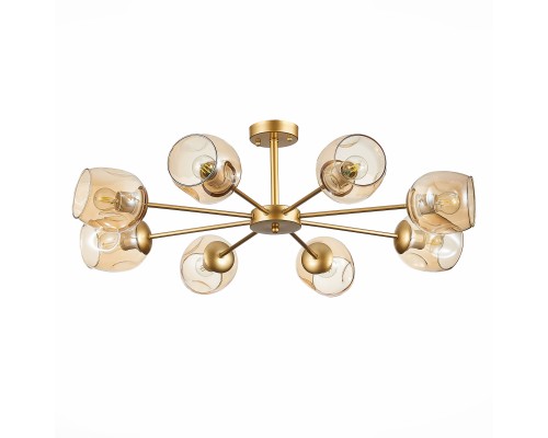 SLE155412-08 Светильник потолочный Золотистый/Янтарный E27 8*60W PALLO