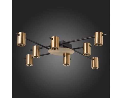 SL1207.402.08 Светильник потолочный ST-Luce Черный/Латунь GU10 8*7W VEROLI