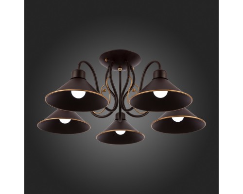 SLE120402-05 Светильник потолочный темно-коричневый/темно-коричневый E27 5*60W CIOLLA