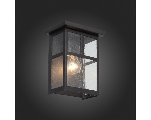 SL079.401.01 Светильник уличный настенный ST-Luce Темный кофе/Прозрачное кракелированное стекло E27 GLAZGO