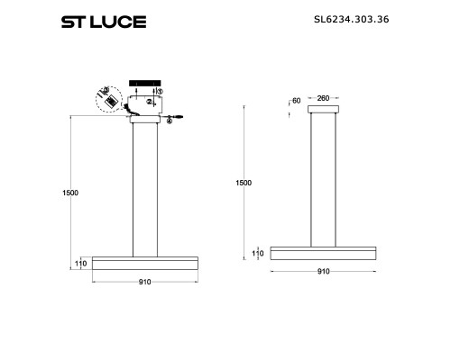 SL6234.303.36 Светильник подвесной ST-Luce Латунь/Золотистый LED 1*36W 4000K SPLENDID