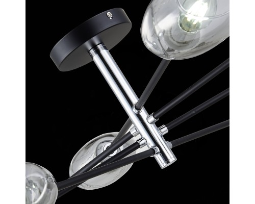 SLE155512-08 Светильник потолочный Черный, Хром/Дымчатый E14 8*40W GLOA