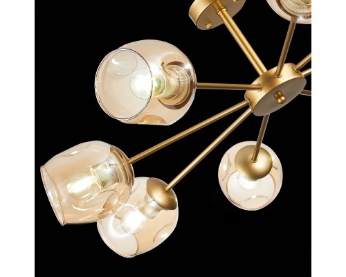 SLE155412-08 Светильник потолочный Золотистый/Янтарный E27 8*60W PALLO